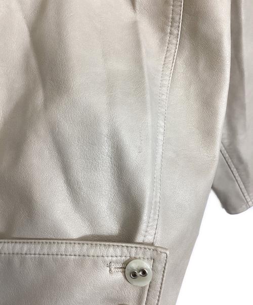 Ameri（アメリ）Ameri (アメリ) USED LIKE SYNTHETIC LEATHER JACKET ベージュ サイズ:Ｍの古着・服飾アイテム