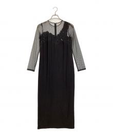 Ameri（アメリ）の古着「UND RENEE CUTWORK DRESS / カットワークドレス」｜ブラック