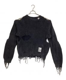 Maison MIHARA YASUHIRO（メゾン ミハラ ヤスヒロ）の古着「BLEACHED KNIT PULLOVER」｜グレー