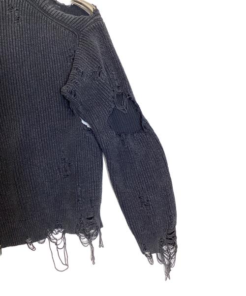 Maison MIHARA YASUHIRO（メゾン ミハラ ヤスヒロ）Maison MIHARA YASUHIRO (メゾン ミハラ ヤスヒロ) BLEACHED KNIT PULLOVER グレー サイズ:freeの古着・服飾アイテム