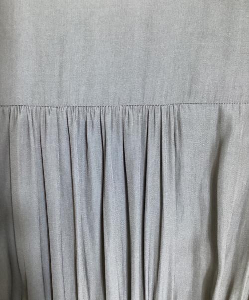 INDIVI（インディヴィ）INDIVI (インディヴィ) ギャザーフレアワンピース ネイビー サイズ:38の古着・服飾アイテム