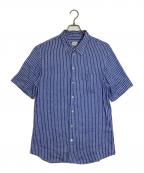 ARMANI COLLEZIONIアルマーニ コレツィオーニ）の古着「S/S コットンリネンブレンドストライプシャツ」｜ブルー×ホワイト