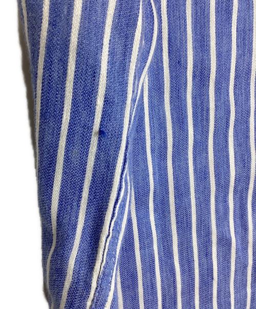 ARMANI COLLEZIONI（アルマーニ コレツィオーニ）ARMANI COLLEZIONI (アルマーニ コレツィオーニ) S/S コットンリネンブレンドストライプシャツ ブルー×ホワイト サイズ:XLの古着・服飾アイテム
