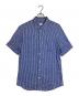ARMANI COLLEZIONI（アルマーニ コレツィオーニ）の古着「S/S コットンリネンブレンドストライプシャツ」｜ブルー×ホワイト