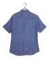 ARMANI COLLEZIONI (アルマーニ コレツィオーニ) S/S コットンリネンブレンドストライプシャツ ブルー×ホワイト サイズ:XL：8000円