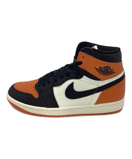 NIKE（ナイキ）NIKE (ナイキ) AIR JORDAN 1 RETRO HIGH OG ハイカットスニーカー ブラック×オレンジ×ホワイト サイズ:28の古着・服飾アイテム