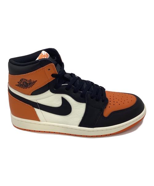 NIKE（ナイキ）NIKE (ナイキ) AIR JORDAN 1 RETRO HIGH OG ハイカットスニーカー ブラック×オレンジ×ホワイト サイズ:28の古着・服飾アイテム