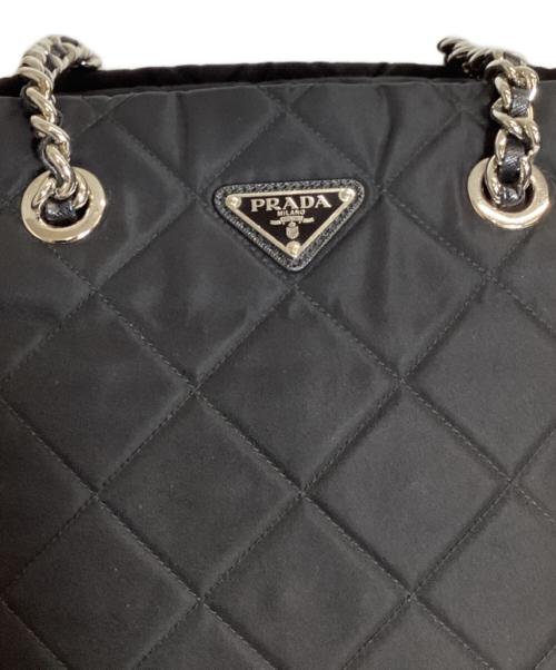 PRADA（プラダ）PRADA (プラダ) チェーンハンドルキルティングナイロンバッグ ブラック サイズ:-の古着・服飾アイテム
