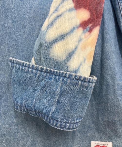 CHALLENGER（チャレンジャー）CHALLENGER (チャレンジャー) L/S TIE DYE SLEEVE DENIM SHIRT インディゴ サイズ:XLの古着・服飾アイテム
