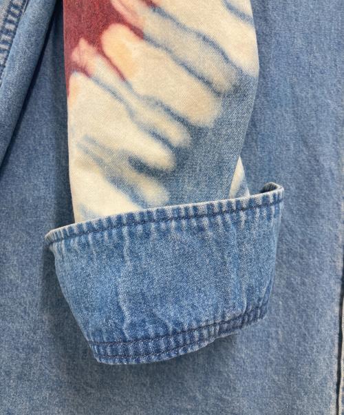 CHALLENGER（チャレンジャー）CHALLENGER (チャレンジャー) L/S TIE DYE SLEEVE DENIM SHIRT インディゴ サイズ:XLの古着・服飾アイテム