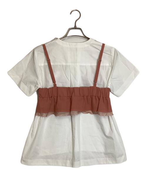 sacai（サカイ）sacai (サカイ) アンサンブルTシャツ ホワイト×ピンク サイズ:SIZE 2の古着・服飾アイテム