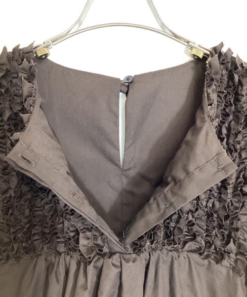 rosy monster（ロージーモンスター）rosy monster (ロージーモンスター) AJISAI mini frill puff OP ブラウン サイズ:sの古着・服飾アイテム