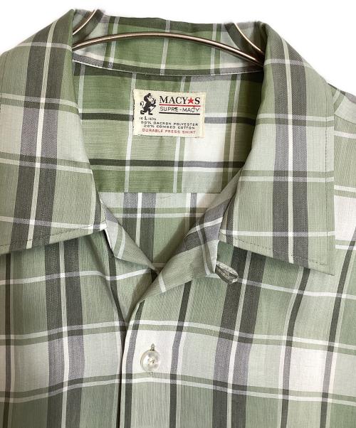 Macy's（メイシーズ）Macy's (メイシーズ) チェックシャツ グリーン×グレー サイズ:Lの古着・服飾アイテム