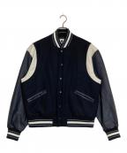 NOON GOONS×RHC Ron Hermanヌーングーンズ×アールエイチシー ロンハーマン）の古着「袖レザースタジャン」｜ネイビー×ホワイト