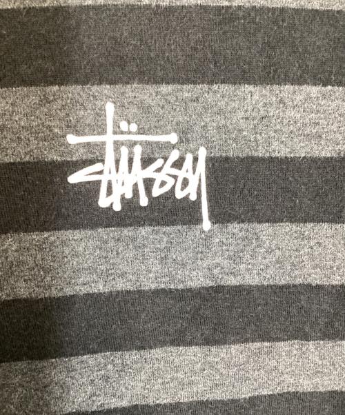 stussy（ステューシー）stussy (ステューシー) ボーダーTシャツ ブラック×グレー サイズ:XLの古着・服飾アイテム