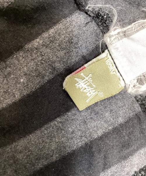 stussy（ステューシー）stussy (ステューシー) ボーダーTシャツ ブラック×グレー サイズ:XLの古着・服飾アイテム