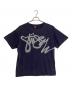 stussy（ステューシー）の古着「スプレーロゴプリントTシャツ」｜ネイビー