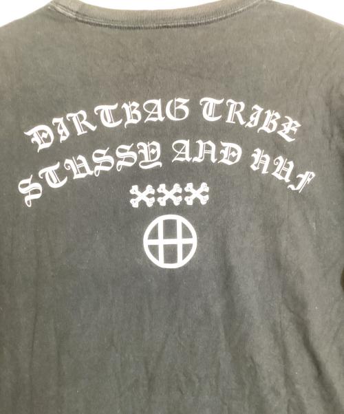 stussy（ステューシー）stussy (ステューシー) HUF (ハフ) 30TH ANNIVERSARY TEE ブラック サイズ:XLの古着・服飾アイテム
