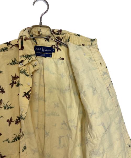 POLO RALPH LAUREN（ポロ・ラルフローレン）POLO RALPH LAUREN (ポロ・ラルフローレン) ダックハント柄コーデュロイシャツ イエロー サイズ:Mの古着・服飾アイテム