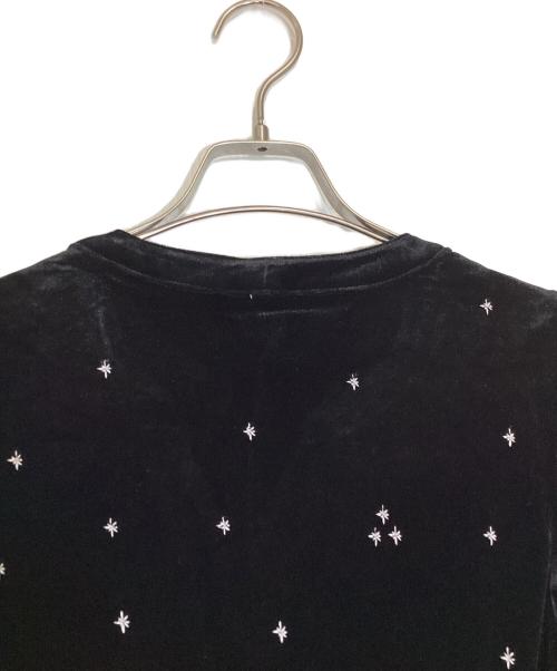 AURORA boutique（AURORA boutique）AURORA boutique (AURORA boutique) 刺繍ベロアワンピース ブラック サイズ:Sの古着・服飾アイテム