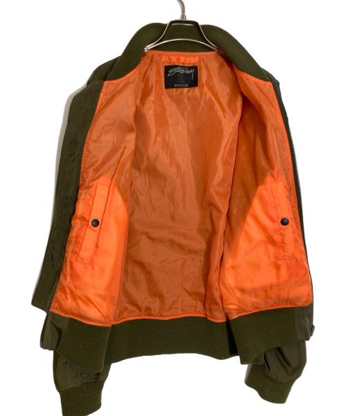 stussy（ステューシー）stussy (ステューシー) ワッペンMA1ボンバージャケット カーキ サイズ:Mの古着・服飾アイテム