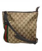 GUCCIグッチ）の古着「シェリーラインGGキャンバスショルダーバッグ」｜ベージュ×ブラウン