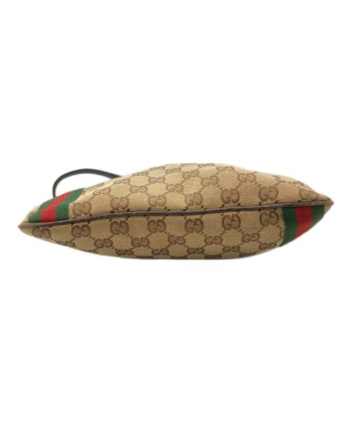 GUCCI（グッチ）GUCCI (グッチ) シェリーラインGGキャンバスショルダーバッグ ベージュ×ブラウンの古着・服飾アイテム