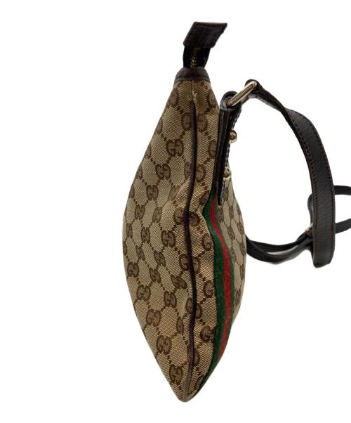 GUCCI（グッチ）GUCCI (グッチ) シェリーラインGGキャンバスショルダーバッグ ベージュ×ブラウンの古着・服飾アイテム