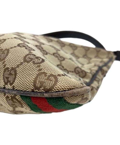 GUCCI（グッチ）GUCCI (グッチ) シェリーラインGGキャンバスショルダーバッグ ベージュ×ブラウンの古着・服飾アイテム
