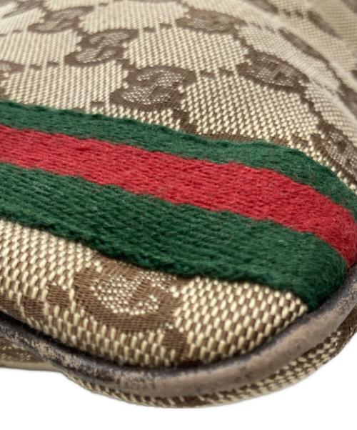 GUCCI（グッチ）GUCCI (グッチ) シェリーラインGGキャンバスショルダーバッグ ベージュ×ブラウンの古着・服飾アイテム
