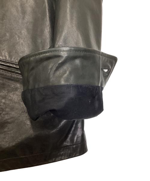 UNDER R（アンダーアール）UNDER R (アンダーアール) Ron Herman (ロンハーマン) シングルレザーブルゾン ブラック サイズ:Lの古着・服飾アイテム