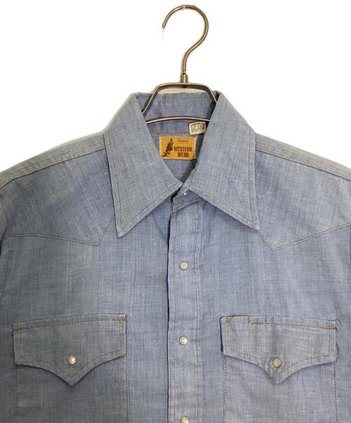Sears（シアーズ）Sears (シアーズ) ウエスタンシャンブレーシャツ ブルー サイズ:不明の古着・服飾アイテム