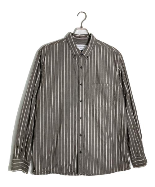 DEVON HOWARD（デヴォン・ハワード）DEVON HOWARD (デヴォン・ハワード) RHC Ron Herman (アールエイチシー ロンハーマン) Stripe Shirt/ストライプ シャツ ブラウン サイズ:XLの古着・服飾アイテム