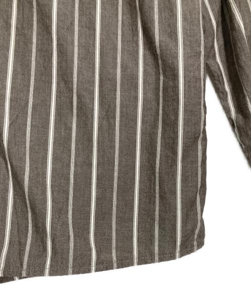 DEVON HOWARD（デヴォン・ハワード）DEVON HOWARD (デヴォン・ハワード) RHC Ron Herman (アールエイチシー ロンハーマン) Stripe Shirt/ストライプ シャツ ブラウン サイズ:XLの古着・服飾アイテム