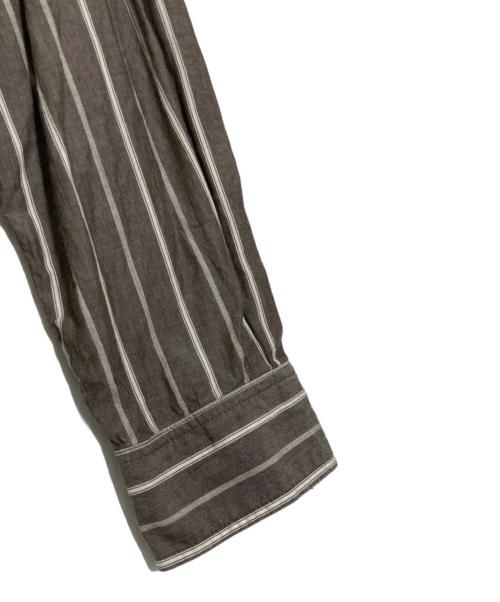 DEVON HOWARD（デヴォン・ハワード）DEVON HOWARD (デヴォン・ハワード) RHC Ron Herman (アールエイチシー ロンハーマン) Stripe Shirt/ストライプ シャツ ブラウン サイズ:XLの古着・服飾アイテム