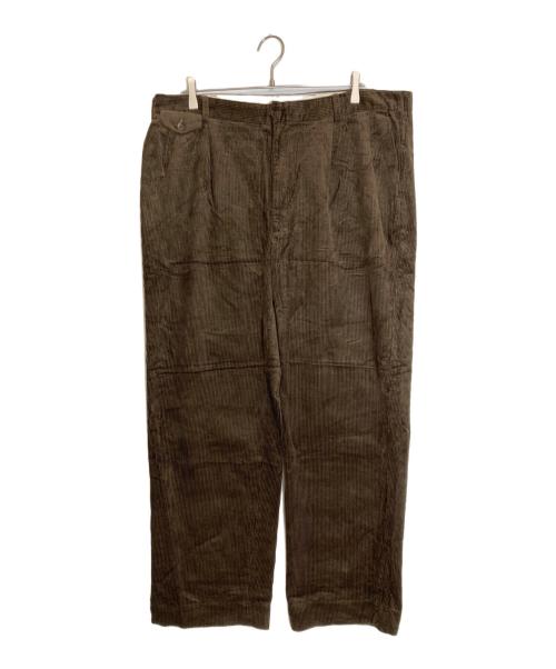 GDC（ジーディーシー）GDC (ジーディーシー) corduroy Two tuck straight pants / コーデュロイタックストレートパンツ ブラウン サイズ:XLの古着・服飾アイテム