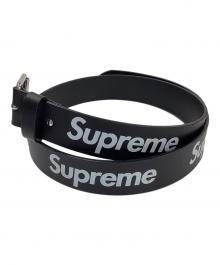 SUPREME（シュプリーム）の古着「Repeat Leather Belt / リピートレザーベルト」｜ブラック