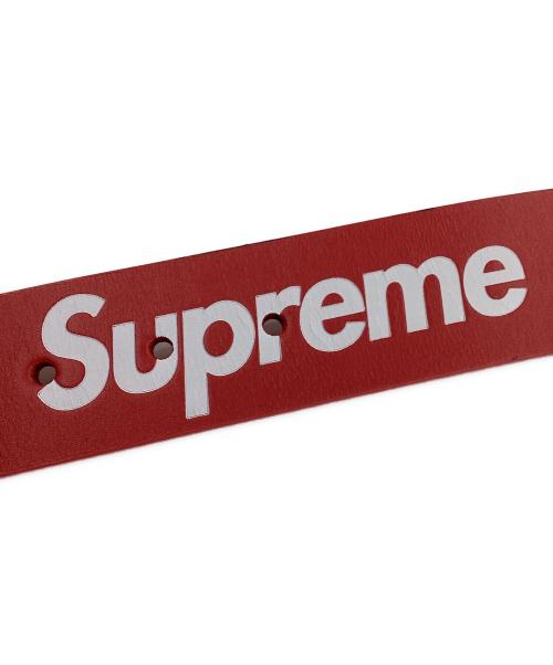 SUPREME（シュプリーム）Supreme (シュプリーム) Repeat Leather Belt / リピートレザーベルト レッド サイズ:Lの古着・服飾アイテム