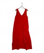 OMMOオーエムエムオー）の古着「IRREGULAR PATTERN V NECK OP」｜レッド
