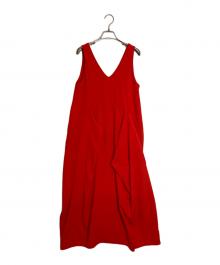 OMMO（オーエムエムオー）の古着「IRREGULAR PATTERN V NECK OP」｜レッド