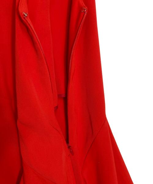 OMMO（オーエムエムオー）OMMO (オーエムエムオー) IRREGULAR PATTERN V NECK OP レッド サイズ:Sの古着・服飾アイテム