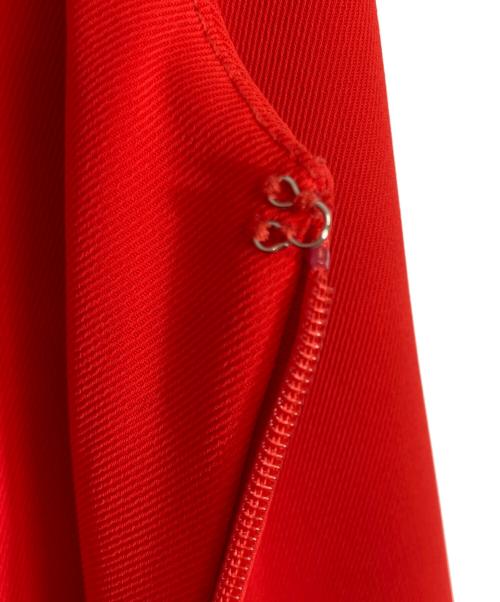 OMMO（オーエムエムオー）OMMO (オーエムエムオー) IRREGULAR PATTERN V NECK OP レッド サイズ:Sの古着・服飾アイテム