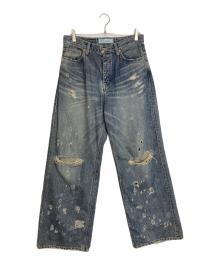 DAIRIKU（ダイリク）の古着「Super Damage Wide Denim Pants」｜ブルー