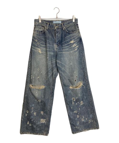 DAIRIKU（ダイリク）DAIRIKU (ダイリク) Super Damage Wide Denim Pants ブルー サイズ:Mの古着・服飾アイテム