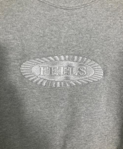 FEELS.（フィールズ）FEELS. (フィールズ) エンブロイダリークルーネックスウェット グレー サイズ:Lの古着・服飾アイテム