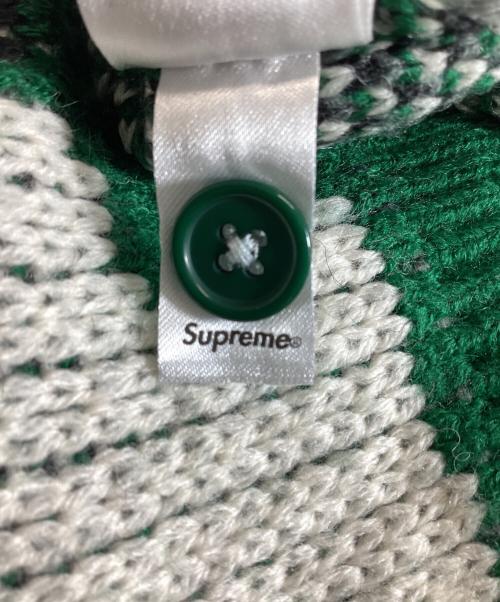 SUPREME（シュプリーム）Supreme (シュプリーム) Small Box Polo Sweater/スモール・ボックス・ポロ・セーター グリーン×ホワイト×ブラック×グレー サイズ:Ｌの古着・服飾アイテム