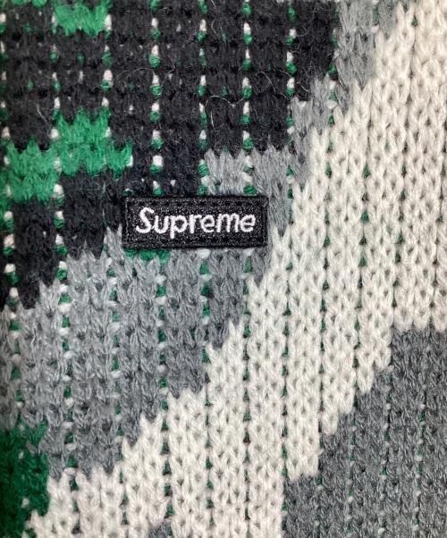 SUPREME（シュプリーム）Supreme (シュプリーム) Small Box Polo Sweater/スモール・ボックス・ポロ・セーター グリーン×ホワイト×ブラック×グレー サイズ:Ｌの古着・服飾アイテム