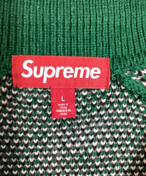SUPREME（シュプリーム）Supreme (シュプリーム) Small Box Polo Sweater/スモール・ボックス・ポロ・セーター グリーン×ホワイト×ブラック×グレー サイズ:Ｌの古着・服飾アイテム
