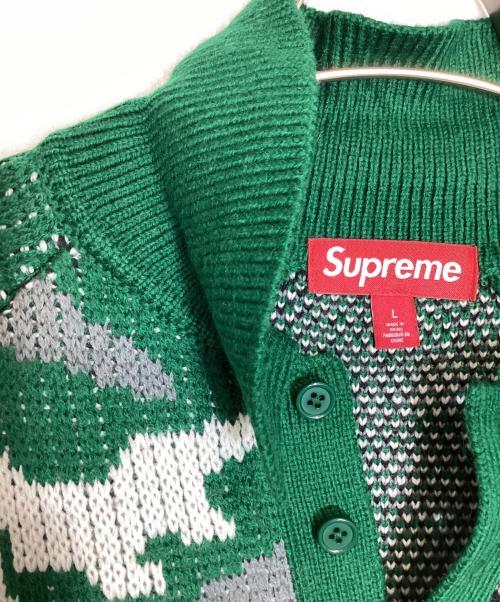 SUPREME（シュプリーム）Supreme (シュプリーム) Small Box Polo Sweater/スモール・ボックス・ポロ・セーター グリーン×ホワイト×ブラック×グレー サイズ:Ｌの古着・服飾アイテム