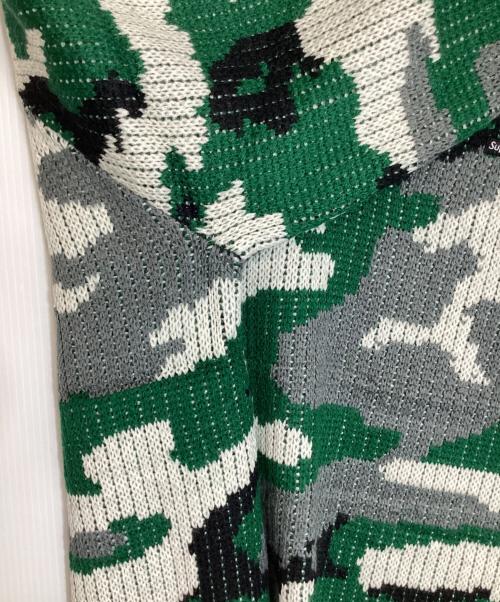 SUPREME（シュプリーム）Supreme (シュプリーム) Small Box Polo Sweater/スモール・ボックス・ポロ・セーター グリーン×ホワイト×ブラック×グレー サイズ:Ｌの古着・服飾アイテム